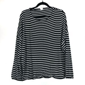 Black White Stripe Oversize Pullover Sweater Size XS
